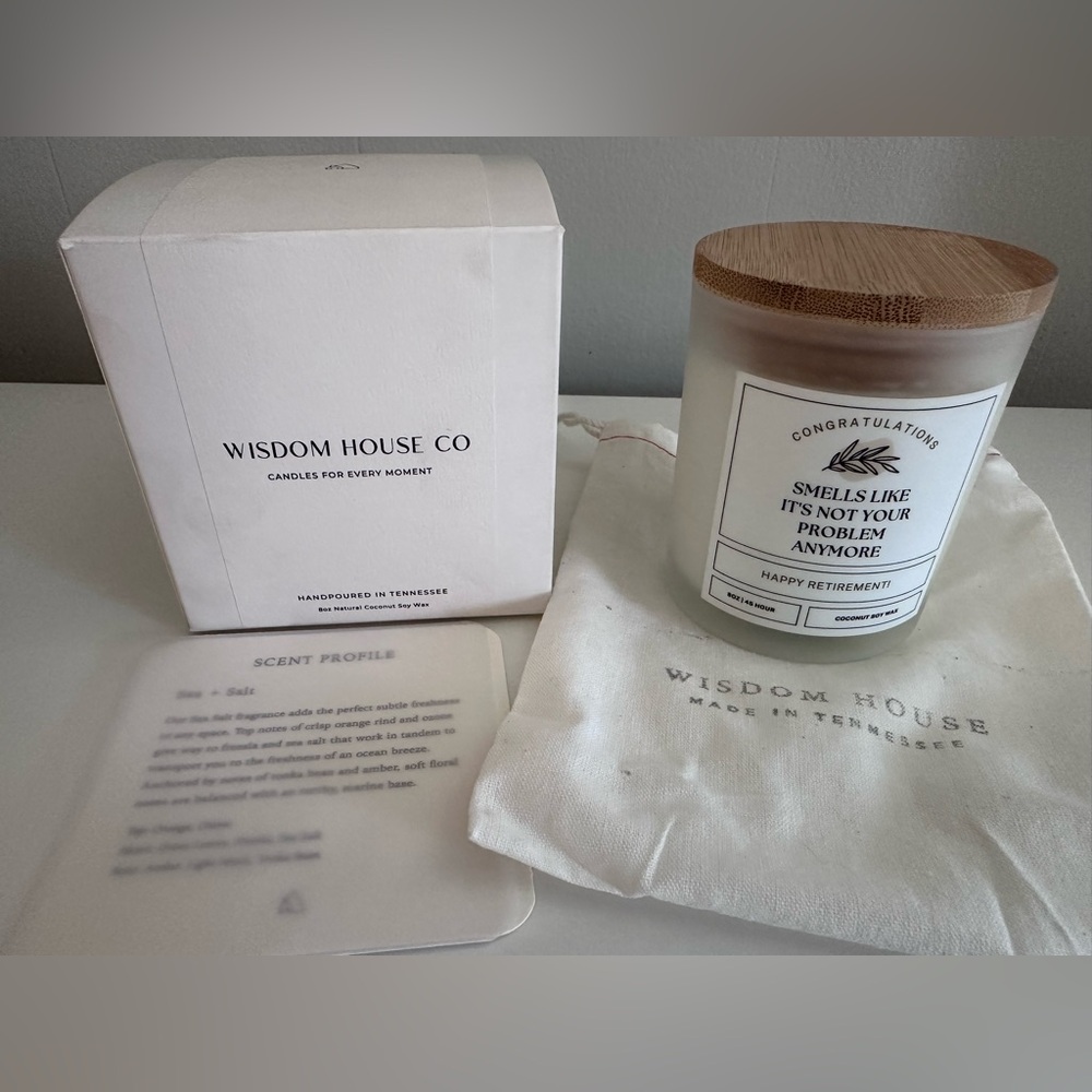 NEW - Retirement Candle “Smells Like It’s Not Your Problem Anymore” 8 Oz. Candle